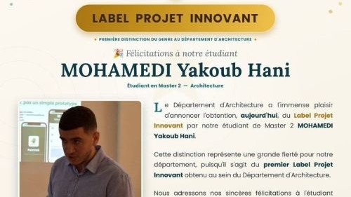Trois Labels « Projet Innovant » pour le Département d'Architecture